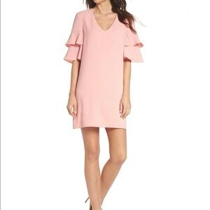 Charlotte Henry Shift Dress in Blush/Rose Knee Length Woman’s Size XL with Liner
